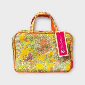 NEW Lilly Pulitzer x Target Cosmetic Toiletries Bag Travel Yellow Pink NEW